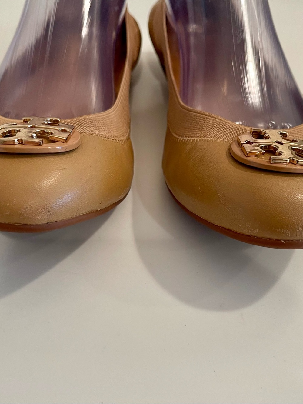 Tory Burch “Claire” Leather Logo Ballet Flats - Picture 3 of 9